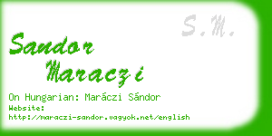 sandor maraczi business card